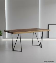 LIVE EDGE SOLID SUAR WOOD TABLE W/ METAL BASE