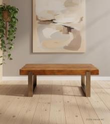 SUPER THICK RECLAIMED TEAK & IRON COFFEE TABLE