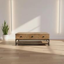 SOLID WOOD & IRON COFFEE TABLE
