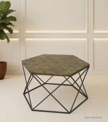 SOLID WOOD & IRON COFFEE TABLE