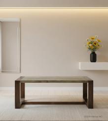 SOLID WOOD & IRON COFFEE TABLE