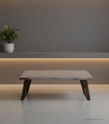 SOLID WOOD LIVE EDGE & IRON COFFEE TABLE 