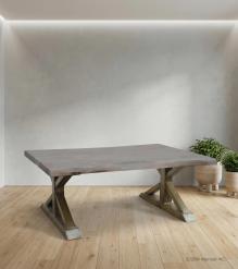 SOLID LIVE EDGE WOOD & IRON COFFEE TABLE