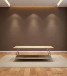 SOLID WOOD & IRON COFFEE TABLE