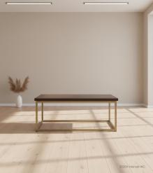 SOLID WOOD & IRON COFFEE TABLE