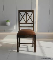 SOLID WOOD & LEATHER CHAIR