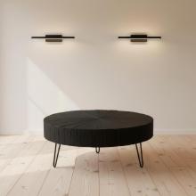 SOLID WOOD & IRON ROUND COFFEE TABLE