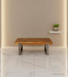 SUPER THICK RECLAIMED TEAK & IRON COFFEE TABLE