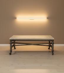 SOLID WOOD & IRON TROLLEY COFFEE TABLE