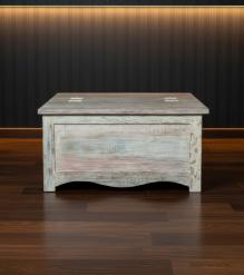 SOLID RECLAIMED WOOD STORAGE COFFEE TABLE W/  ACCESS ON 2 SIDES 