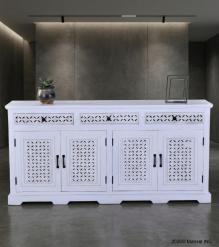 HAND CARVED WOOD SIDEBOARD CABINET