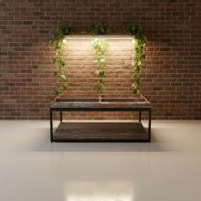 SOLID RECLAIMED TEAK & IRON TRAY COFFEE TABLE