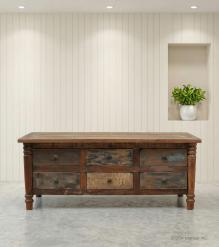 SOLID RECLAIMED WOOD COFFEE TABLE W/ MULTIPLE DRAWERS