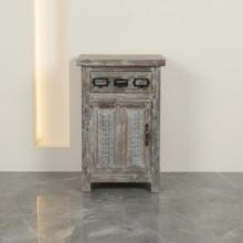SOLID RECLAIMED TEAK WOOD END TABLE / CABINET
