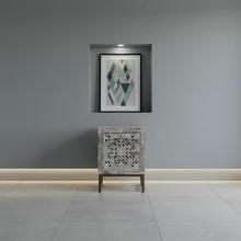 HAND CARVED SOLID WOOD & METAL SIDE TABLE