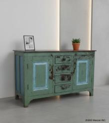 SOLID RECLAIMED TEAK WOOD SIDEBOARD 2 DOORS 4 DRAWERS
