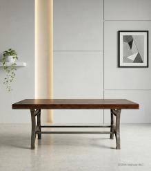 Solid Wood Coffee Table w Iron Base