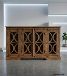 SOLID WOOD & GLASS MODERN SIDEBOARD