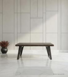 SOLID WOOD LIVE EDGE & IRON COFFEE TABLE