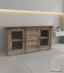 TRADITIONAL SOLID WOOD 4 DRAWER & 2 DOOR SIDEBOARD