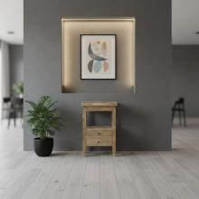 SOLID WOOD 2 DRAWER NIGHTSTAND END TABLE