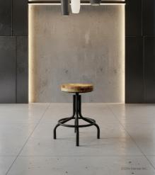 IRON WOODEN STOOL