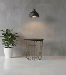 SOLID WOOD & IRON SIDE TABLE