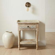 SOLID RECLAIMED TEAK WOOD END TABLE / NIGHTSTAND