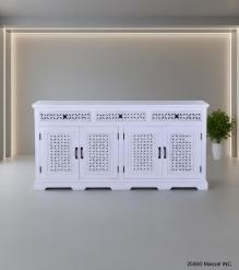 HAND CARVED WOOD 4 DOOR 3 DRAWER SIDEBOARD