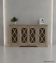 SOLID WOOD & GLASS MODERN SIDEBOARD