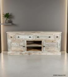 SOLID RECLAIMED TEAK WOOD SIDEBOARD CONSOLE W/ DRAWERS & DOORS