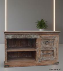 RECLAIMED CARVED TEAK SIDEBOARD 