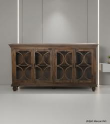 SOLID  WOOD & GLASS SIDEBOARD
