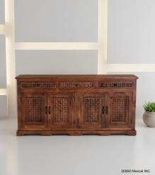 4 DOOR CARVED WOOD SIDEBOARD W/ DRAWERS
