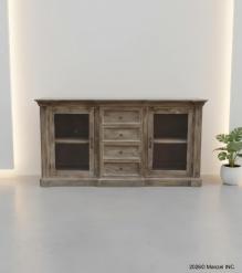TRADITIONAL SOLID WOOD 4 DRAWER & 2 DOOR SIDEBOARD