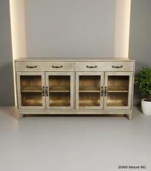 SOLID WOOD & GLASS SIDEBOARD CABINET