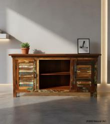 SOLID RECLAIMED TEAK WOOD 2 DOOR CONSOLE SIDEBOARD