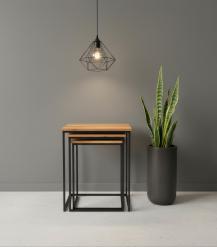 WOOD & IRON NESTING TABLES