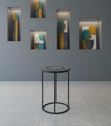 SOLID WOOD & IRON END TABLE