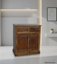SOLID RECLAIMED TEAK WOOD CABINET SIDEBOARD W/ 2 DOORS & 2 DRAWERS