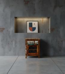SOLID RECLAIMED TEAK WOOD END TABLE / NIGHTSTAND 