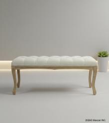 CLOTH UPHOLSTERED & WOOD BENCH