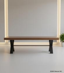 DECORATIVE WOOD & METAL BENCH