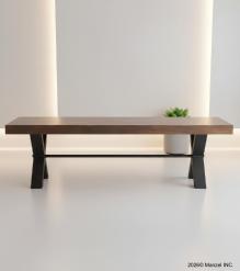 DECORATIVE SOLID WOOD & METAL BENCH