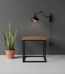 SOLID WOOD & IRON END TABLE
