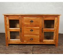 SOLID RECLAIMED TEAK WOOD & GLASS SIDEBOARD