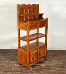SOLID RECLAIMED TEAK WOOD CABINET WITH DOORS, SHELVES & DISPLAY