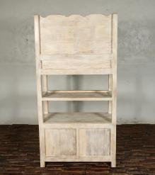 SOLID RECLAIMED TEAK WOOD CABINET WITH DOORS, SHELVES & DISPLAY