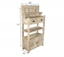 SOLID RECLAIMED TEAK WOOD CABINET WITH DOORS, SHELVES & DISPLAY