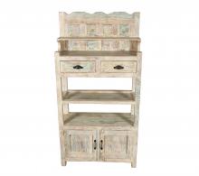 SOLID RECLAIMED TEAK WOOD CABINET WITH DOORS, SHELVES & DISPLAY